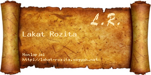 Lakat Rozita névjegykártya